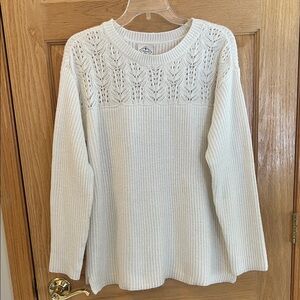 St. John's Bay Ivory Knit Crew Neck Sweater